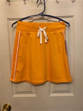 Women's Orange Drawstring Athletic Skirt